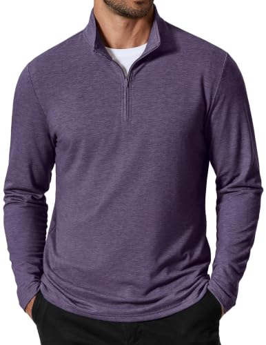 COOFANDY Herre Sweatshirt Quarter Zip Mock Neck