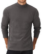 COOFANDY Herre Striktrøje Mock Neck Ribstrikket Pullover