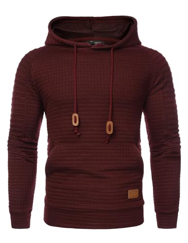 COOFANDY Herre Hættetrøje Pullover Vaffelstrik Casual