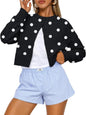 Trendy Queen Cropped Cardigan Trøje til Kvinder Trd688