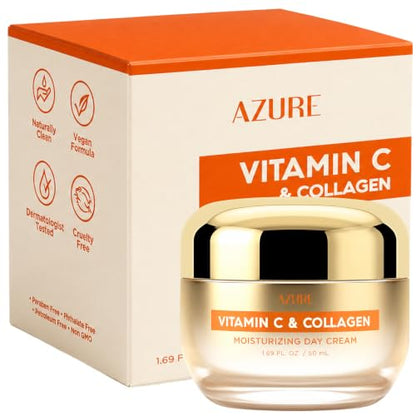 Azure Cosmetics 24K Gold & Collagen Face Moisturizer Fugtighedscreme 50ml