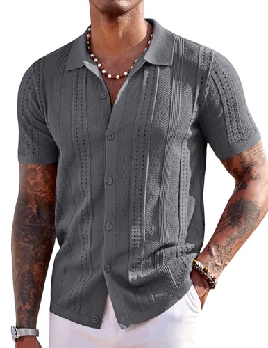 COOFANDY Herre Poloshirt Strikket Kortærmet Ztj009254