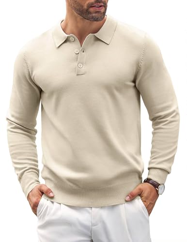 COOFANDY Herre Polo Langærmet Casual Strik Ztj009061