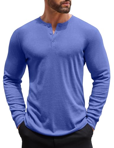 COOFANDY Herre Henley Skjorte Langærmet Ztj009440