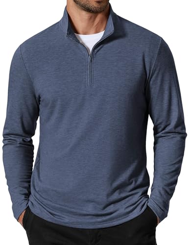 COOFANDY Herre Sweatshirt Quarter Zip Mock Neck