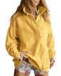 Oversized Henley Pullover Sweatshirt til Kvinder GA-0521