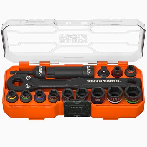 Klein Tools KNECT Gennemstikstopnøglesæt med Skralde 65500KNECT
