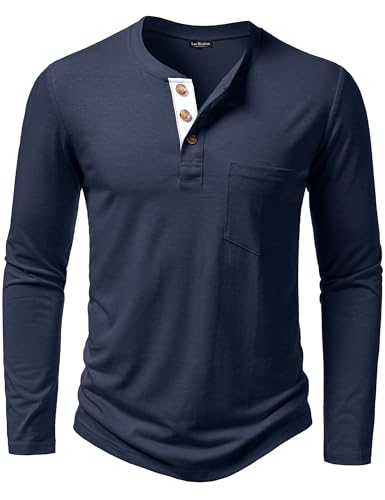 LucMatton Herre T-shirt Henley Slim Fit Langærmet Lucw210916