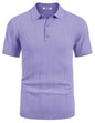 COOFANDY Herre Poloshirt Strik Ribbet Kortærmet Av007569