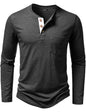 LucMatton Herre T-shirt Henley Slim Fit Langærmet Lucw210916