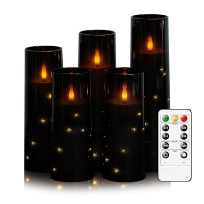 Flammefri LED Stearinlys med Timer og Lyskæde 5 Stk.