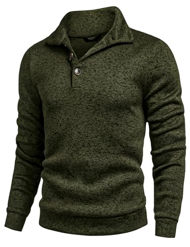 COOFANDY Herre Striktrøje Fleece Pullover Langærmet