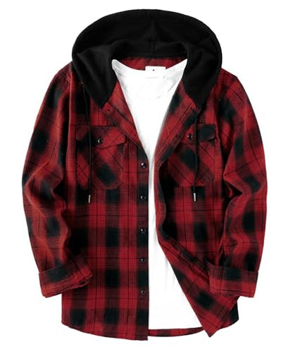 ZITY Herre Skjorte Flannel Hoodie Casual Langærmet