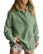 Oversized Henley Pullover Sweatshirt til Kvinder GA-0521