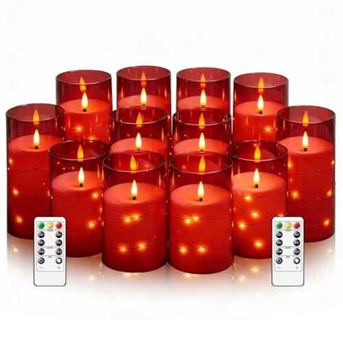 Flammefri LED Stearinlys med Timer og Lyskæde 5 Stk.