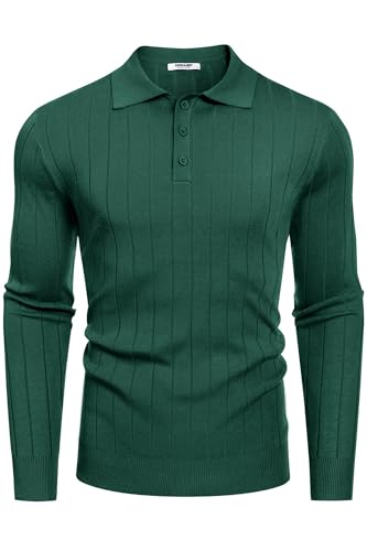 COOFANDY Herre Poloshirt Strik Langærmet Ztj009471