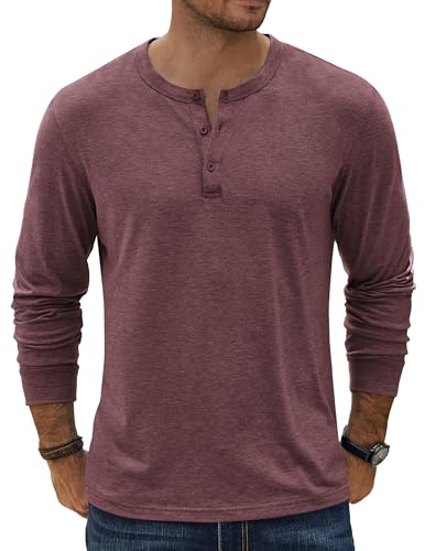 COOFANDY Herre T-shirt Henley Langærmet Ztj009590