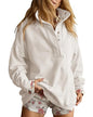 Oversized Henley Pullover Sweatshirt til Kvinder GA-0521