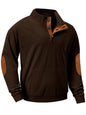 JMIERR Herre Sweatshirt Fløjl Quarter Button Pullover
