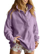 Oversized Henley Pullover Sweatshirt til Kvinder GA-0521