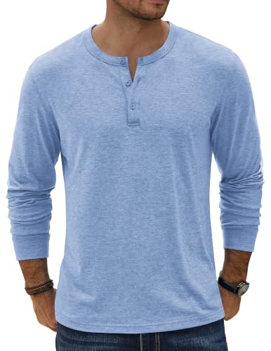 COOFANDY Herre T-shirt Henley Langærmet Ztj009590