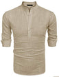 COOFANDY Herre Henley T-Shirt Langærmet Bomuld Hør ZSJ007181