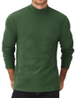 COOFANDY Herre Striktrøje Mock Neck Ribstrikket Pullover