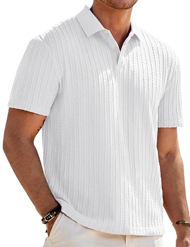 Herre Poloshirt Kortærmet Tekstureret Casual