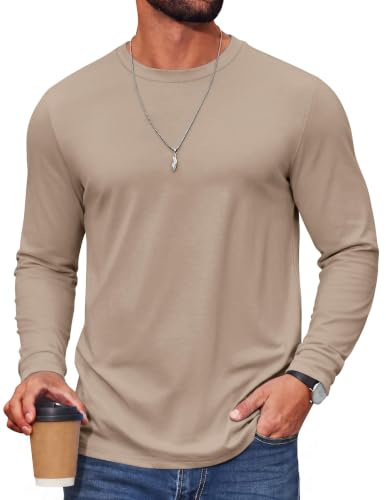 COOFANDY Herre T-Shirt Langærmet Casual Crew Neck Cxj010852