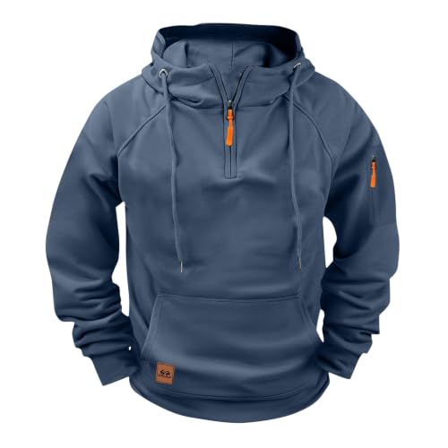 fnnxeal Herre Hættetrøje Quarter Zip Fleece Pullover