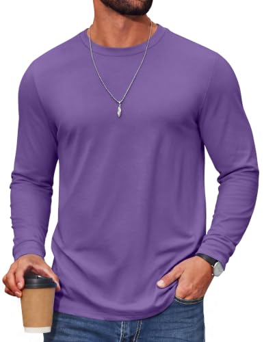 COOFANDY Herre T-Shirt Langærmet Casual Crew Neck Cxj010852