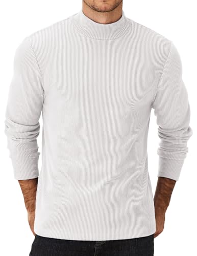 COOFANDY Herre Striktrøje Mock Neck Ribstrikket Pullover