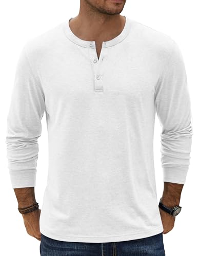 COOFANDY Herre T-shirt Henley Langærmet Ztj009590