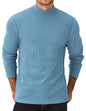 COOFANDY Herre Striktrøje Mock Neck Ribstrikket Pullover