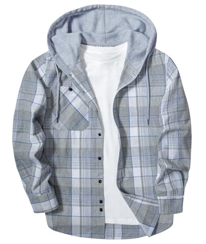 ZITY Herre Skjorte Flannel Hoodie Casual Langærmet