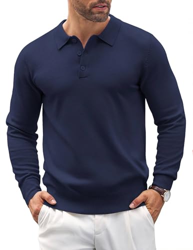 COOFANDY Herre Polo Langærmet Casual Strik Ztj009061