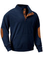 JMIERR Herre Sweatshirt Fløjl Quarter Button Pullover