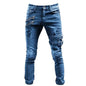 Maiyifu-GJ Herre Jeans Moto Biker Slim Fit Boyfriend