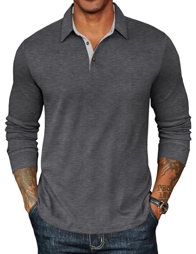 COOFANDY Herre Poloshirt Klassisk Langærmet Ztj010131