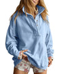 Oversized Henley Pullover Sweatshirt til Kvinder GA-0521