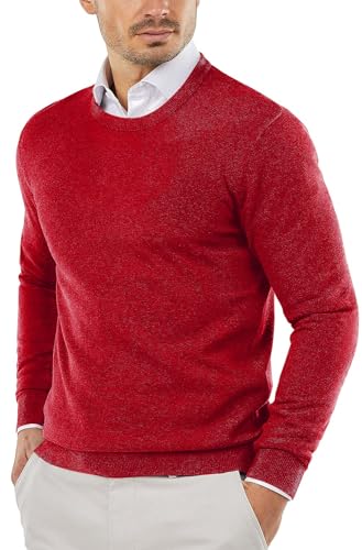 COOFANDY Herre Striktrøje Crew Neck Langærmet Slim Fit