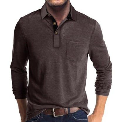 Envmb Herre Polo T-shirt Langærmet Med Lomme