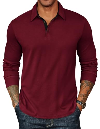 COOFANDY Herre Poloshirt Langærmet Klassisk Ztj010131