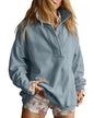 Oversized Henley Pullover Sweatshirt til Kvinder GA-0521