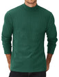 COOFANDY Herre Striktrøje Mock Neck Ribstrikket Pullover