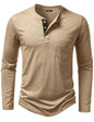 LucMatton Herre T-shirt Henley Slim Fit Langærmet Lucw210916