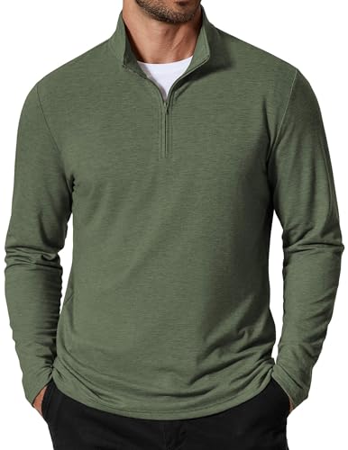 COOFANDY Herre Sweatshirt Quarter Zip Mock Neck