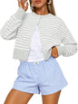 Trendy Queen Cropped Cardigan Trøje til Kvinder Trd688