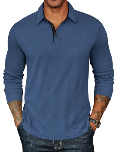 COOFANDY Herre Poloshirt Langærmet Klassisk Ztj010131