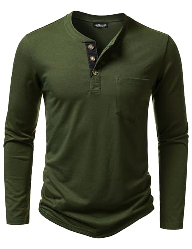 LucMatton Herre T-shirt Henley Slim Fit Langærmet Lucw210916